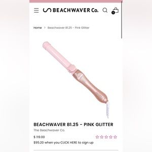 Beachwaver B1.25 Pink Glitter - Brand new in box
